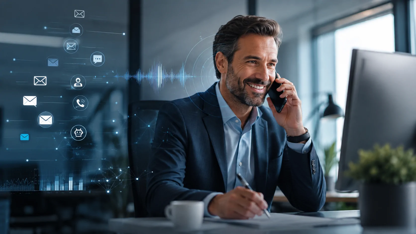 Director comercial utilizando análisis de llamadas con inteligencia artificial para obtener información de conversaciones con clientes